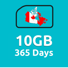 10GB 365 Days High Speed Cellular Data Plan for Canada