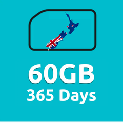 60GB 365 Days High Speed Cellular Data Plan for New Zealand