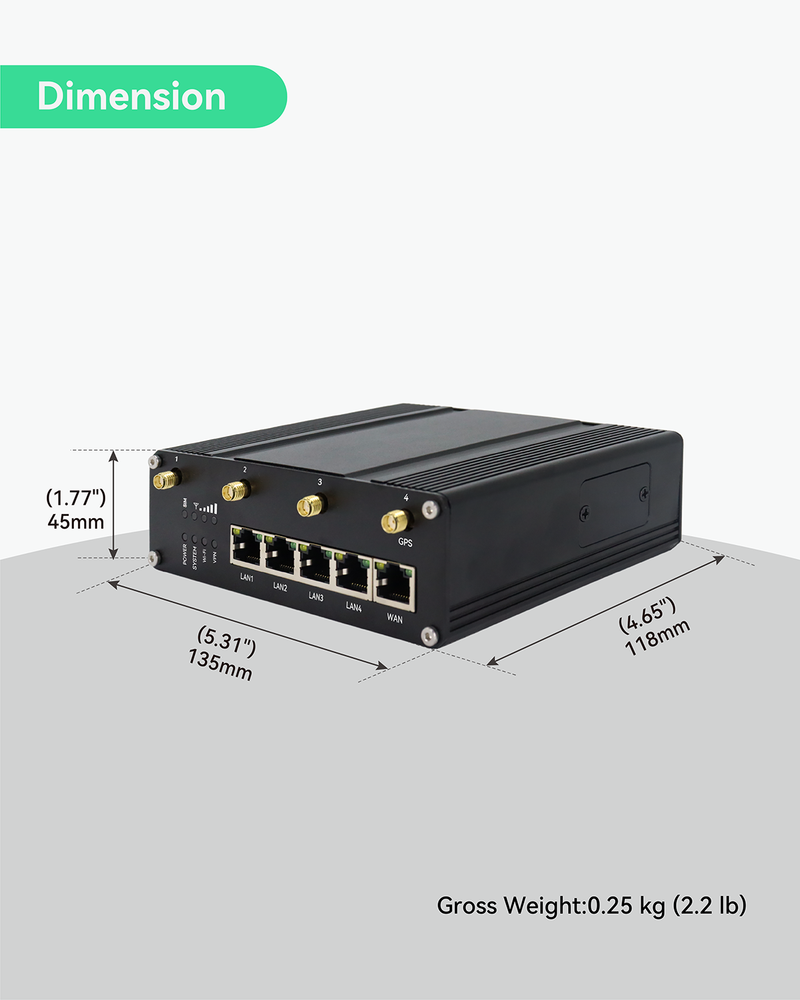 Industrial 5G Cellular Router with Dual SIM Cards Slot