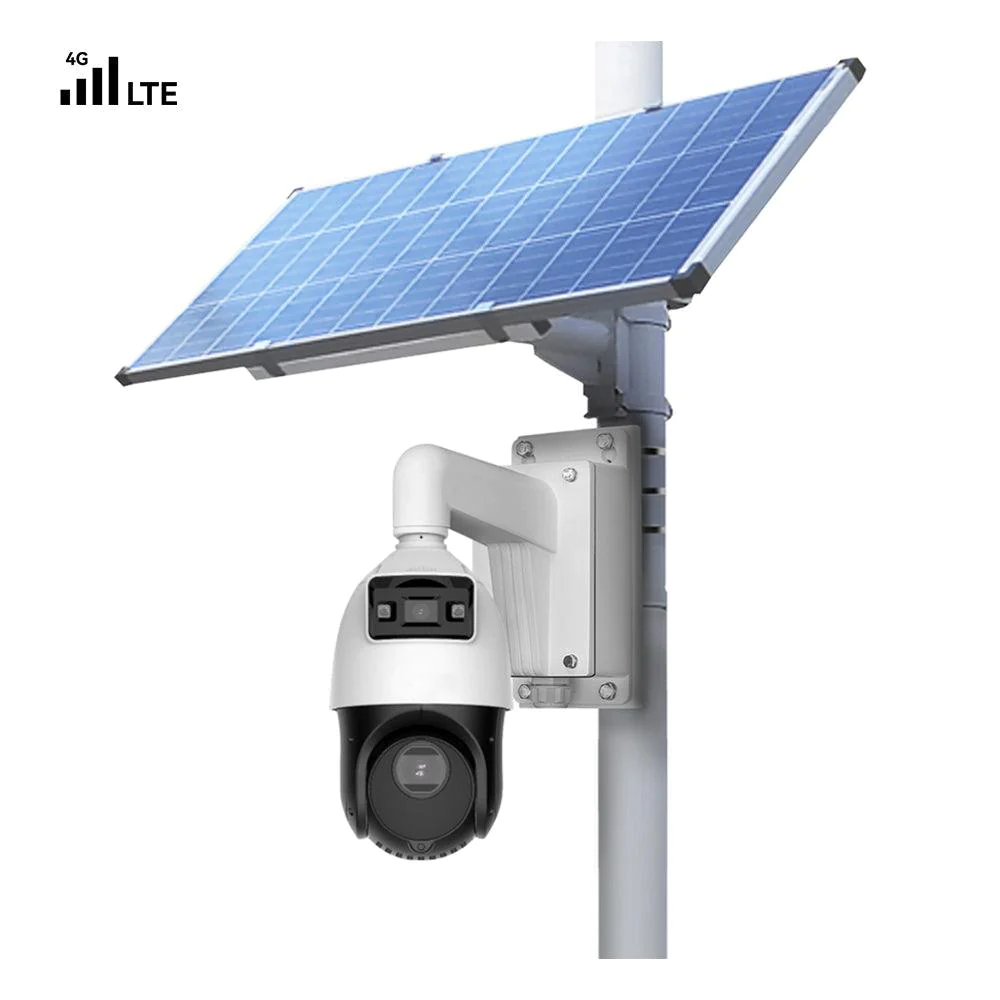 Commercial 4G LTE Solar Power Camera Kit with Dual-Lens 360° Linkage P ...