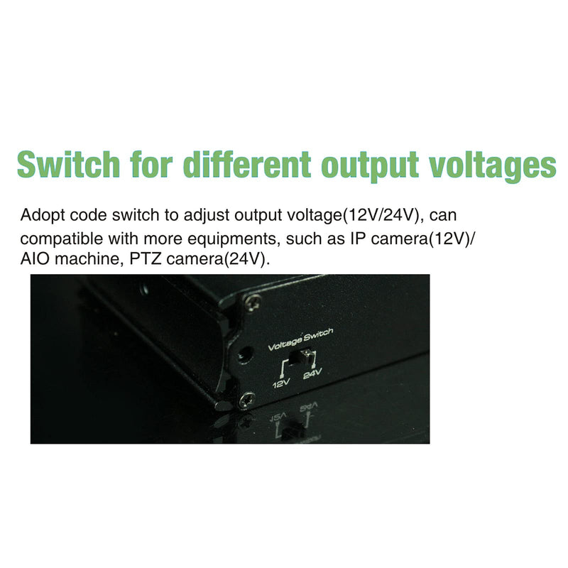 Industrial Gigabit POE+ Splitter, Hot Switchable DC12V or DC24V Output ...