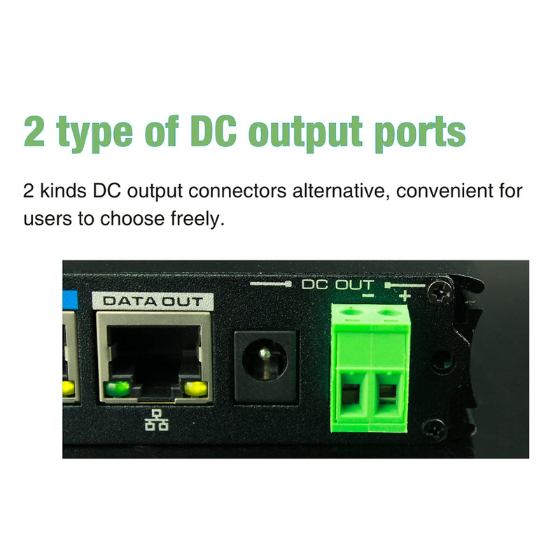 Industrial Gigabit POE+ Splitter, Hot Switchable DC12V or DC24V Output, Wide Voltage Input, IEEE802.3af/at POE to DC Power Supply for Security Cameras, Wireless AP, Access Control Systems